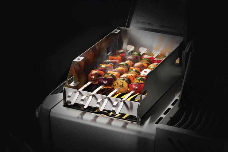 Load image into Gallery viewer, Napoleon Side Burner Windshield - Large with Skewer Rack
