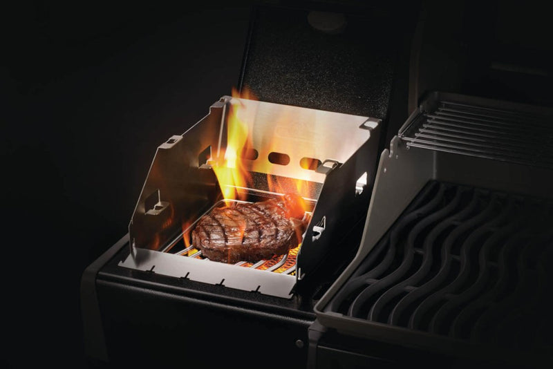 Load image into Gallery viewer, Napoleon Side Burner Windshield - Small with Skewer Rack
