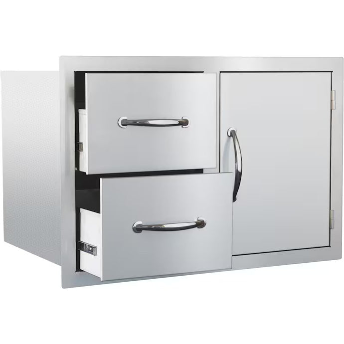 Summerset 33-Inch Stainless Steel Masonry Access Door & Double Drawer Combo - SSDC2-33M