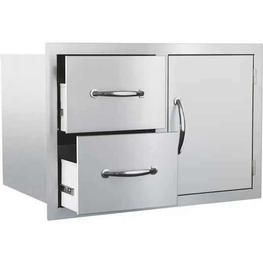 Summerset 33-Inch Stainless Steel Masonry Access Door & Double Drawer Combo - SSDC2-33M