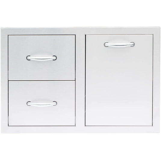 Summerset 33-Inch Stainless Steel Double Drawer & Roll-Out Propane Tank Storage Combo - SSDC2-33LP