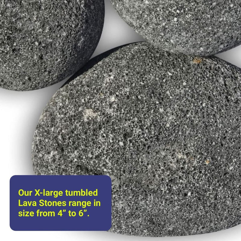 Load image into Gallery viewer, Extra Large Gray Tumbled Lava Stones
