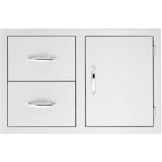 Summerset 30-Inch Stainless Steel Flush Mount Access Door & Double Drawer Combo - SSDC-1