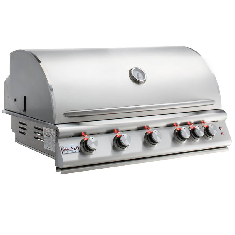 Load image into Gallery viewer, Blaze Premium LTE 40-Inch 5-Burner Built-In Gas Grill With Rear Infrared Burner &amp; Grill Lights
