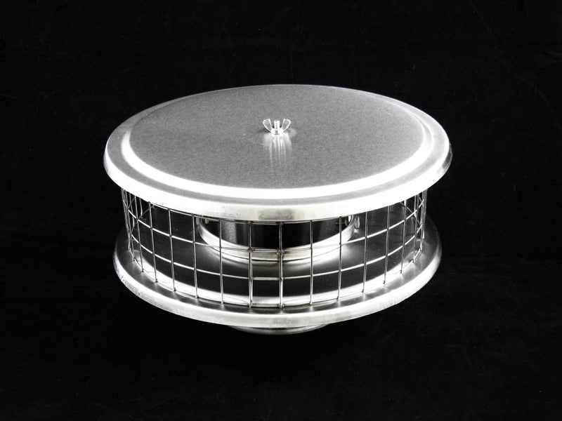 Load image into Gallery viewer, SINGLE WALL/SOLID-PACK REPLACEMENT CAP FOR METAL CHIMNEYS - 1&quot; MESH
