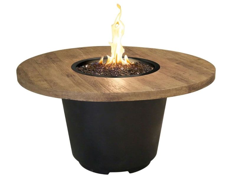 Load image into Gallery viewer, American Fyre Designs 48-Inch Reclaimed Wood Cosmopolitan Round Firetable
