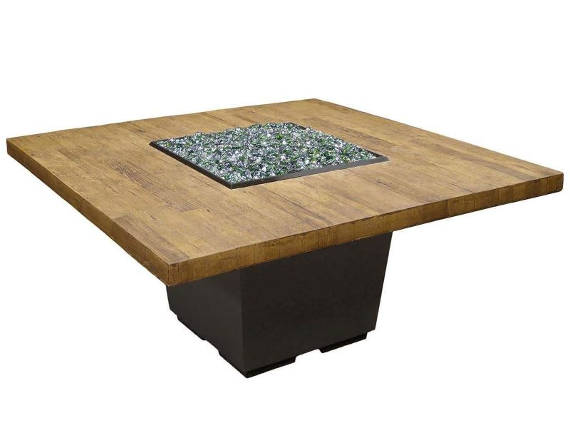 Load image into Gallery viewer, American Fyre Designs 60-Inch Reclaimed Wood Cosmopolitan Square Dining Firetable
