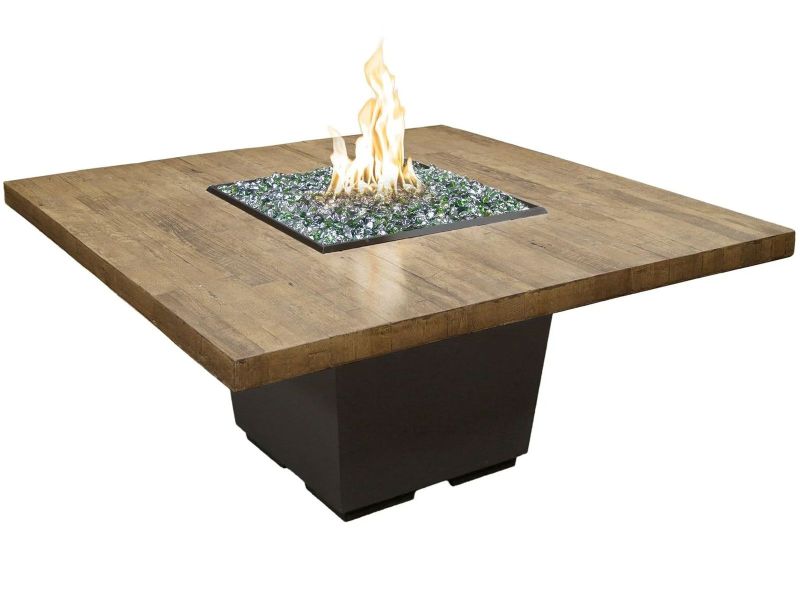 Load image into Gallery viewer, American Fyre Designs 60-Inch Reclaimed Wood Cosmopolitan Square Dining Firetable
