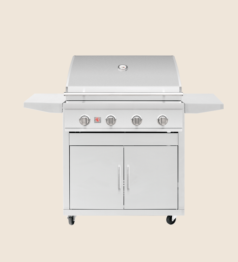 Load image into Gallery viewer, Summerset Sizzler / Sizzler Pro 32″ Grill Cart – Premium stainless steel cart with folding shelves, storage, and ventilation features

