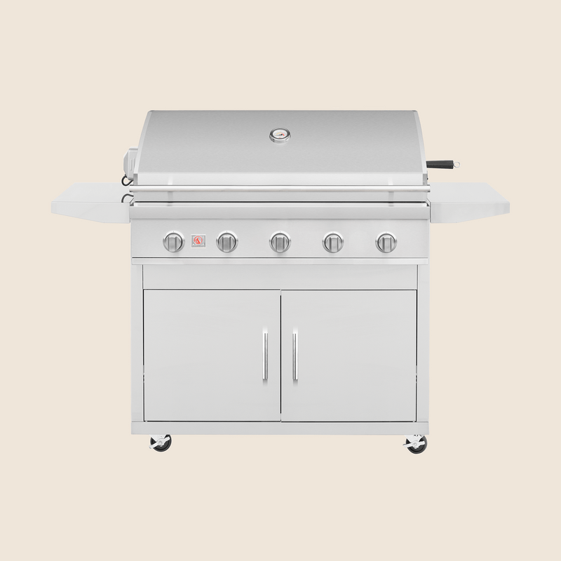 Load image into Gallery viewer, Summerset Cart for 40-inch Sizzler and Sizzler Pro Grill made of durable #304 stainless steel with storage and caster wheels
