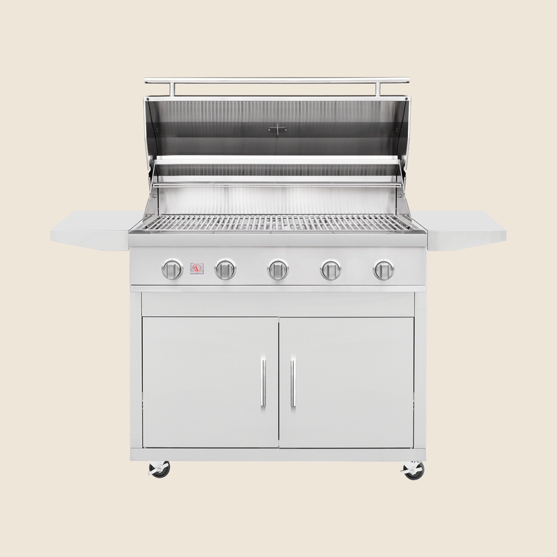 Load image into Gallery viewer, Summerset Cart for 40-inch Sizzler and Sizzler Pro Grill made of durable #304 stainless steel with storage and caster wheels
