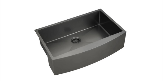 Elite Stone Black Single Apron Sink Undermount - AP3322S-RD-BK
