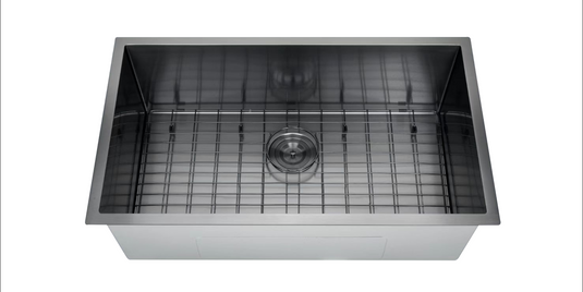 Elite Stone Black Single Square Sink Undermount, Round Corner - RD3219S -BLACK