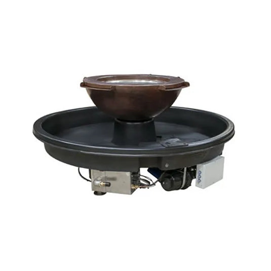 Evolution 4 Scupper Hammered Copper Gas Fire Bowl System