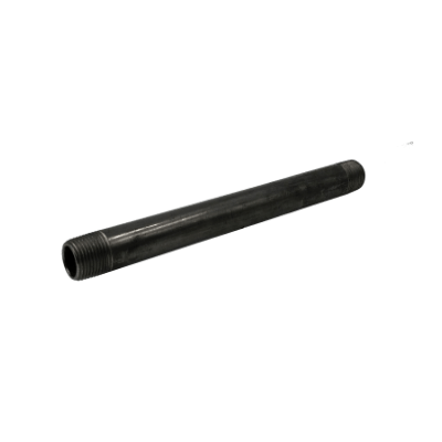 Load image into Gallery viewer, Dante 1/2-inch by 8-inch black malleable CLS nipple rated 300 PSI for gas line and fireplace installations
