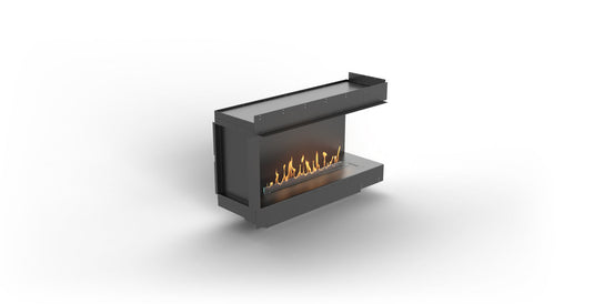 Planika Firebox 48” Right Corner Fireplace with FLA4 39” Burner