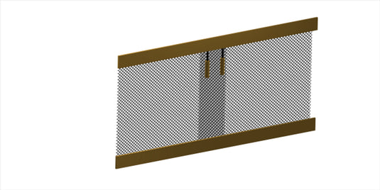 FORMED METAL FIREPLACE SCREEN SYSTEM WITH BOTTOM BAR