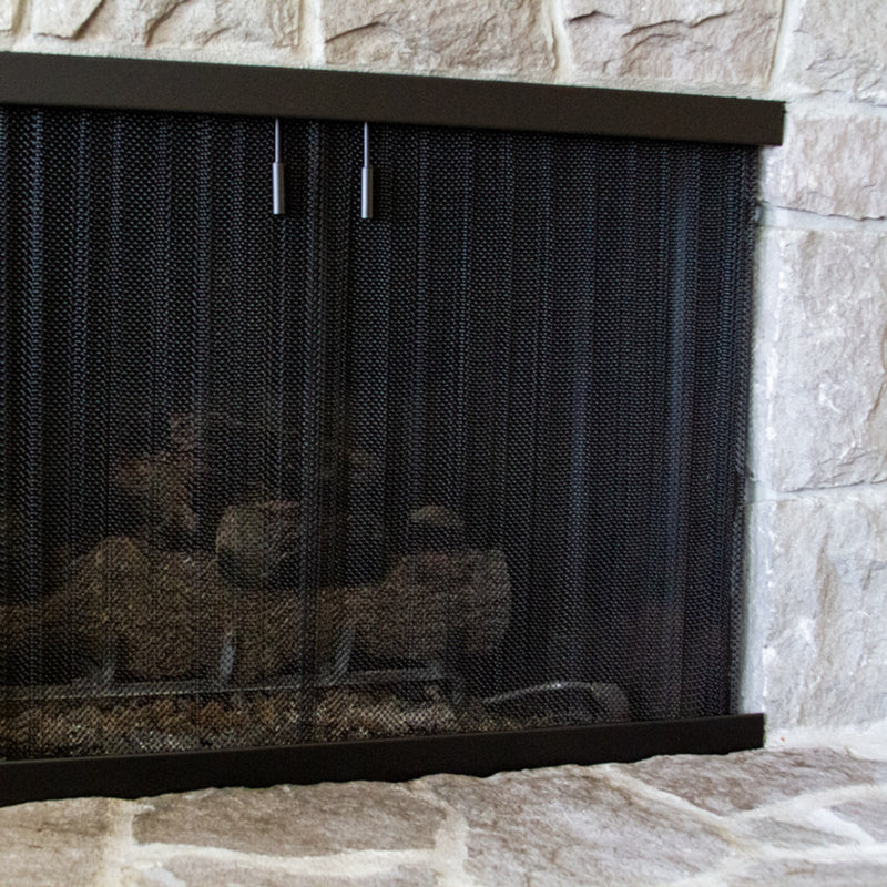 Load image into Gallery viewer, FORMED METAL FIREPLACE SCREEN SYSTEM WITH BOTTOM BAR
