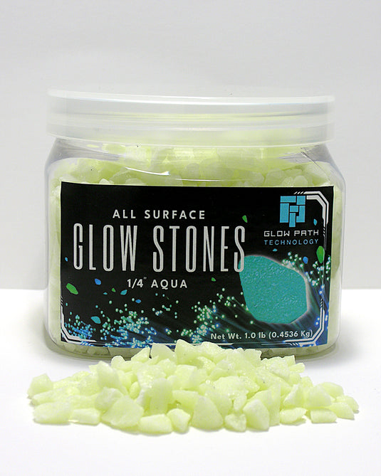 Glow Stones – Color – AQUA  – 1/4″ (6-8MM)