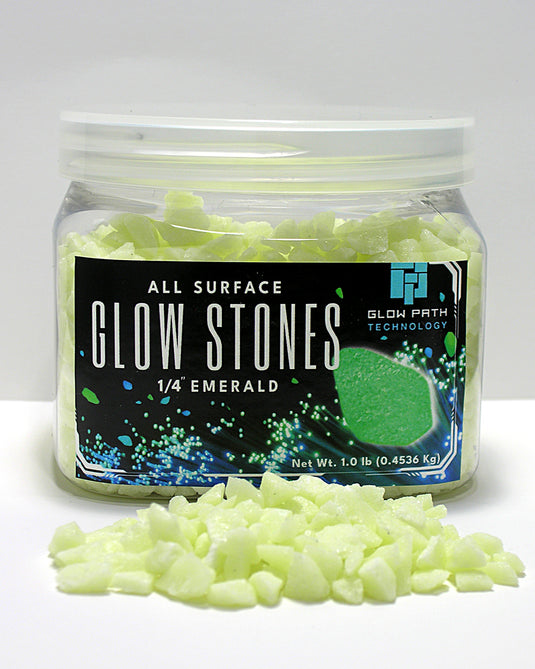 Glow Stones – Color – EMERALD – 1/4″ (6-8MM)