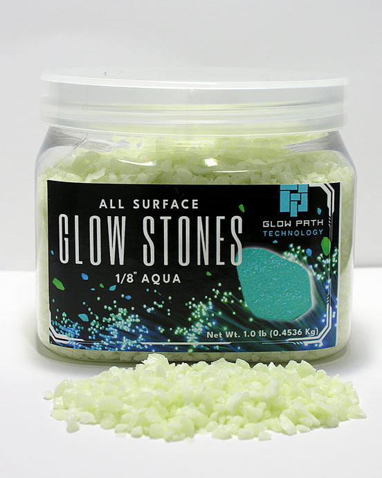 Glow Stones – Color – AQUA – 1/8″ (2-4MM)