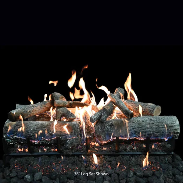 Load image into Gallery viewer, Grand Canyon Glowfire Arizona Weathered Oak Charred Gas Log Set - Size 36&quot;
