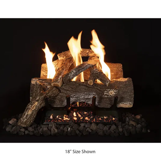Grand Canyon Weathered Oak Single-Sided Ventless Gas Log Set - Size 18"