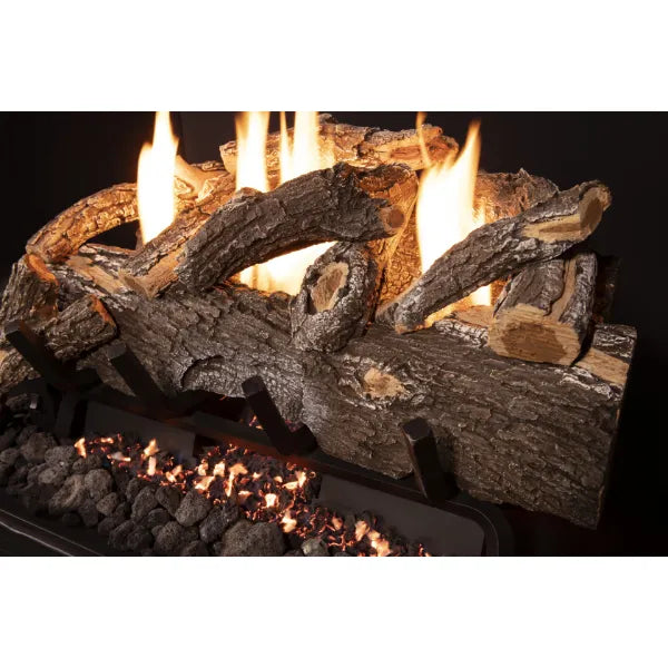 Load image into Gallery viewer, Grand Canyon Weathered Oak Single-Sided Ventless Gas Log Set - Size 18&quot;
