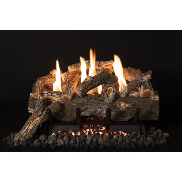 Grand Canyon Weathered Oak Single-Sided Ventless Gas Log Set - Size 30