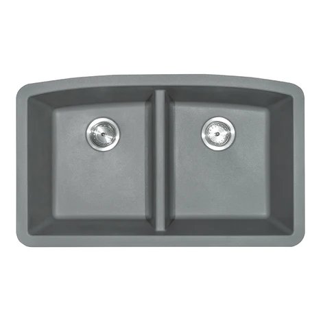 MSI Surfaces Grey Quartz Double Bowl Sink 50/50-3219