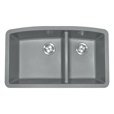 Load image into Gallery viewer, MSI Surfaces Grey Quartz Double Bowl Sink 60/40-3219
