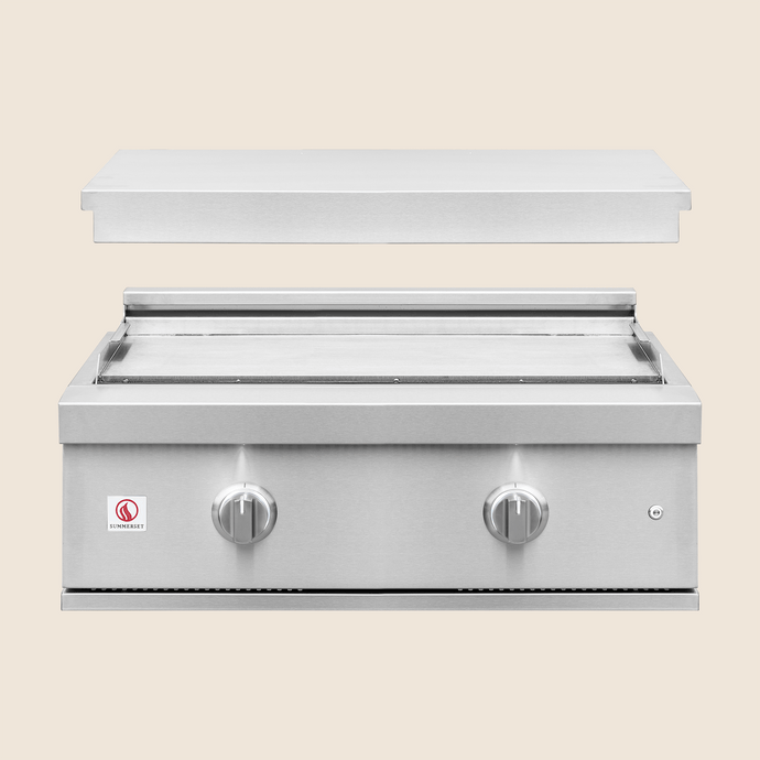 Summerset 30″ Griddle Pro Built-In – Commercial-Grade Stainless Steel Outdoor Gas Griddle with LED Lighting and Removable Lid