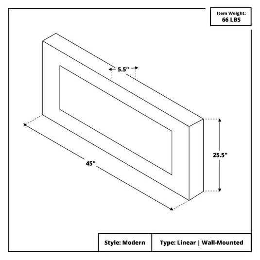 Modern Flames CLX2 Series Linear Electric Fireplace - 45"