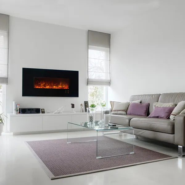 Load image into Gallery viewer, Modern Flames CLX2 Series Rectangle Black Linear Electric Fireplace – 60”
