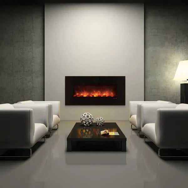 Load image into Gallery viewer, Modern Flames CLX2 Series Rectangle Black Linear Electric Fireplace – 60”
