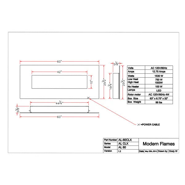 Load image into Gallery viewer, Modern Flames CLX2 Series Rectangle Black Linear Electric Fireplace – 60”
