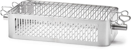 Napoleon Stainless Steel Rotisserie Grill Basket for BBQs – fits most spit rods, ideal for veggies, wings, and fries