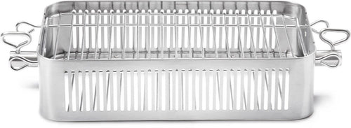Napoleon Stainless Steel Rotisserie Grill Basket for BBQs – fits most spit rods, ideal for veggies, wings, and fries