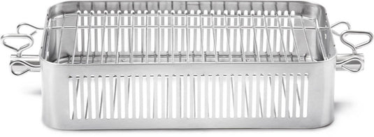 Napoleon Stainless Steel Rotisserie Grill Basket for BBQs – fits most spit rods, ideal for veggies, wings, and fries