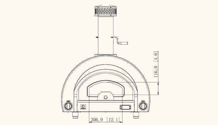 Load image into Gallery viewer, Summerset Hybrid Pizza Oven – Dimensions and Measurements Diagram
