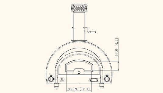 Summerset Hybrid Pizza Oven – Dimensions and Measurements Diagram