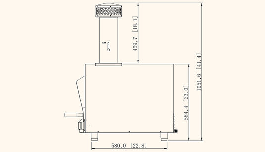 Summerset Hybrid Pizza Oven – Dimensions and Measurements Diagram