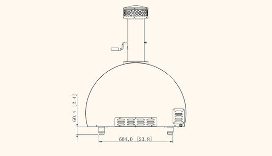 Summerset Hybrid Pizza Oven – Dimensions and Measurements Diagram
