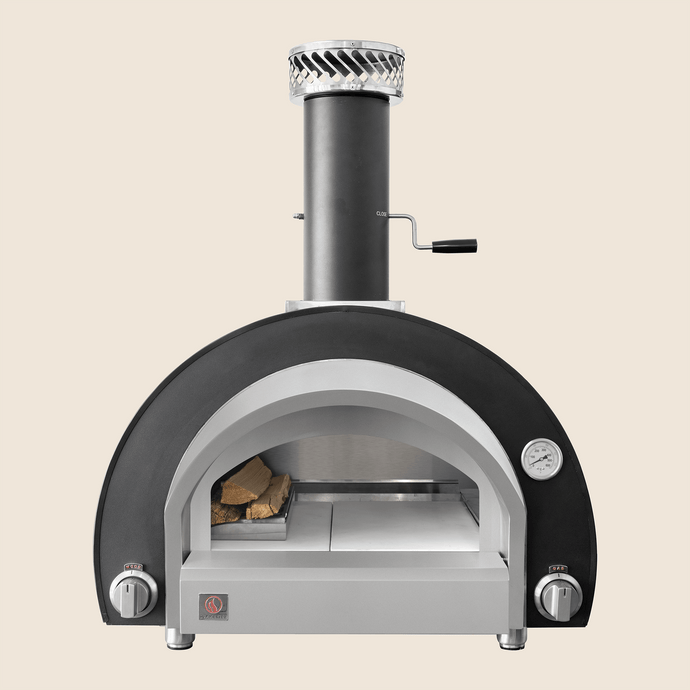 Summerset Hybrid Pizza Oven – Outdoor Stainless Steel Gas and Wood-Fired Pizza Oven with Cooking Stone and Adjustable Feet