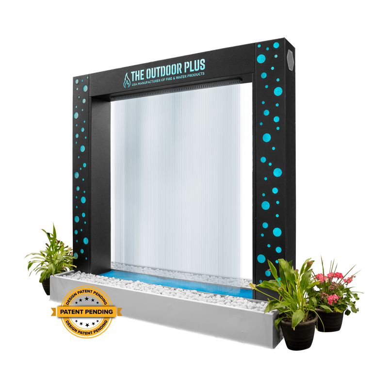 Load image into Gallery viewer, OUTDOOR PLUS SELF-CONTAINED FIRE &amp; WATER FOUNTAINS PARADISE FALL WITH LED METAL POWDER COAT
