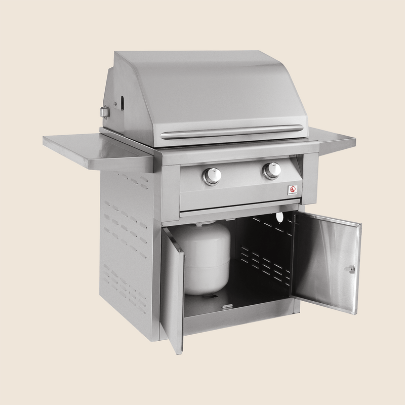 Load image into Gallery viewer, Summerset Pedestal Cart for 30″ Resort Grill with Stainless Steel Construction and Propane Tank Storage
