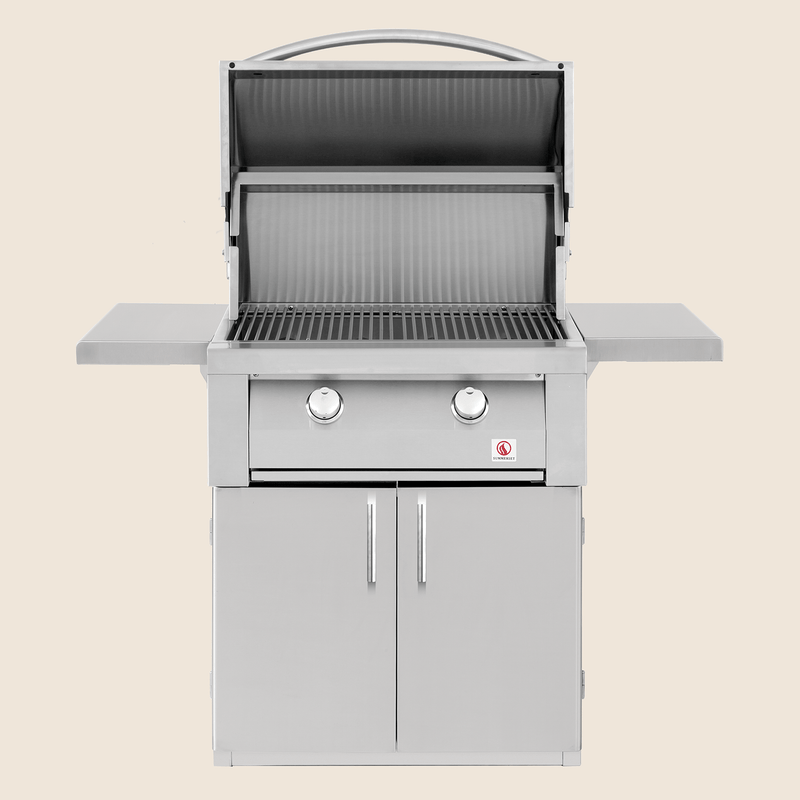 Load image into Gallery viewer, Summerset Pedestal Cart for 30″ Resort Grill with Stainless Steel Construction and Propane Tank Storage

