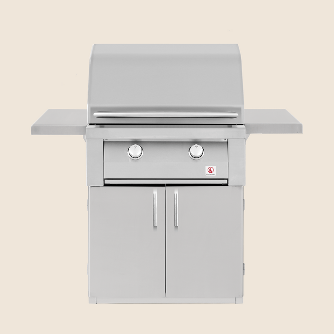 Summerset Pedestal Cart for 30″ Resort Grill with Stainless Steel Construction and Propane Tank Storage