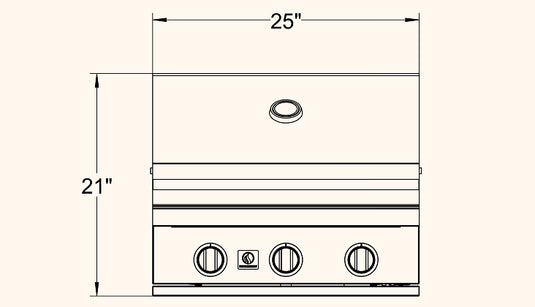 Summerset Sizzler 25″ Built-in Grill dimensions