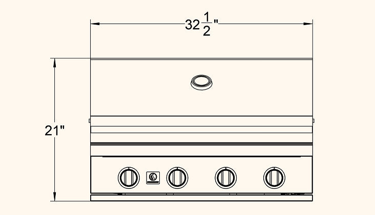 Load image into Gallery viewer, Dimensions diagram of the Summerset Sizzler 32″ Built-in Grill with labeled width, height, and depth measurements
